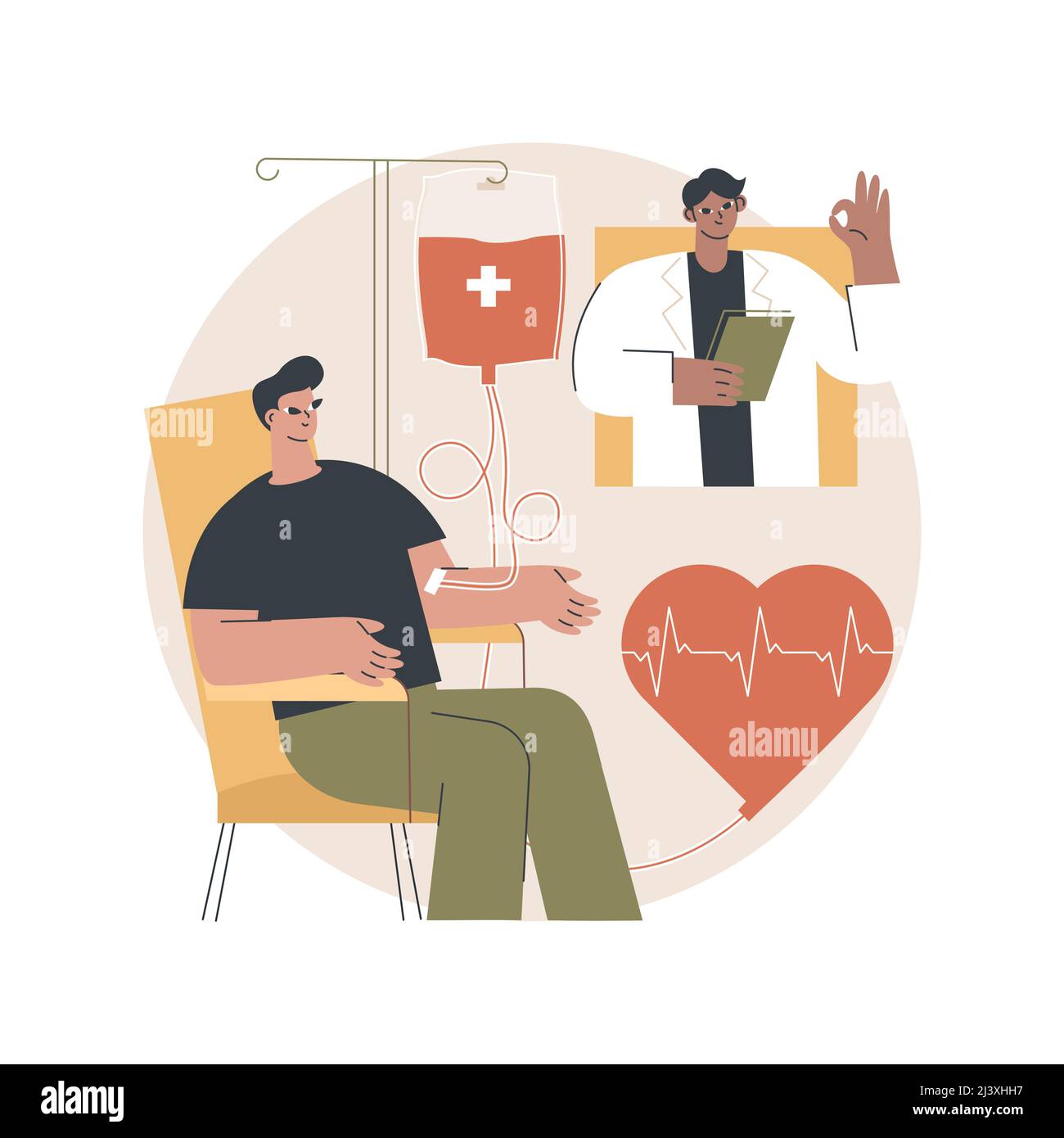 Don de sang résumé concept illustration du vecteur. Processus de don de plasma, banque de sang, donneur universel, centre de transfusion hémolytique, don pour Mo Illustration de Vecteur