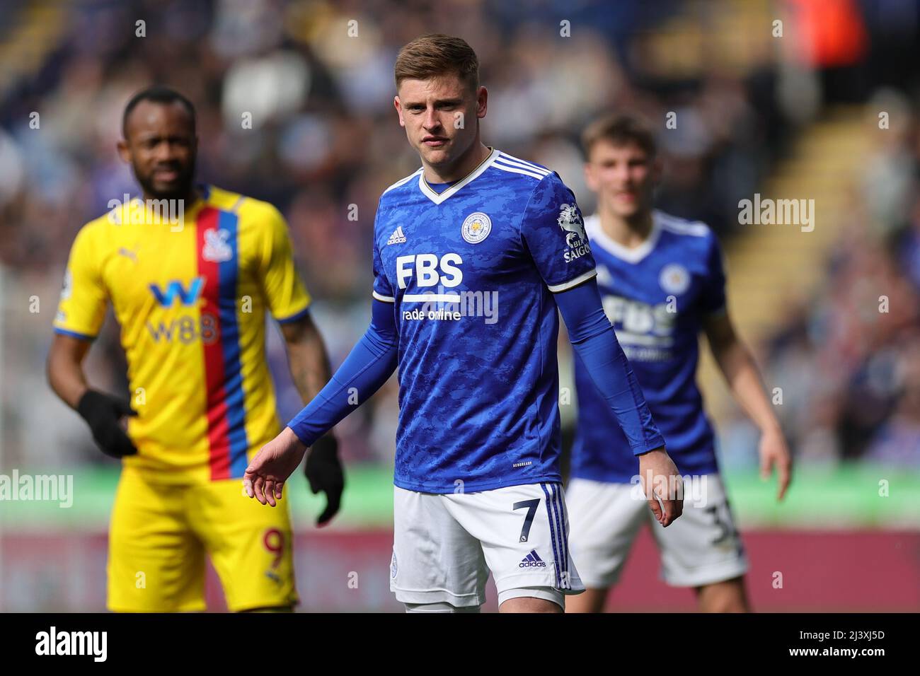 LEICESTER, ROYAUME-UNI. AVR 10th: Harvey Barnes de Leicester City pendant le match de Premier League entre Leicester City et Crystal Palace au King Power Stadium, Leicester, le dimanche 10th avril 2022. (Crédit : James HolyOak | MI News) crédit : MI News & Sport /Alay Live News Banque D'Images