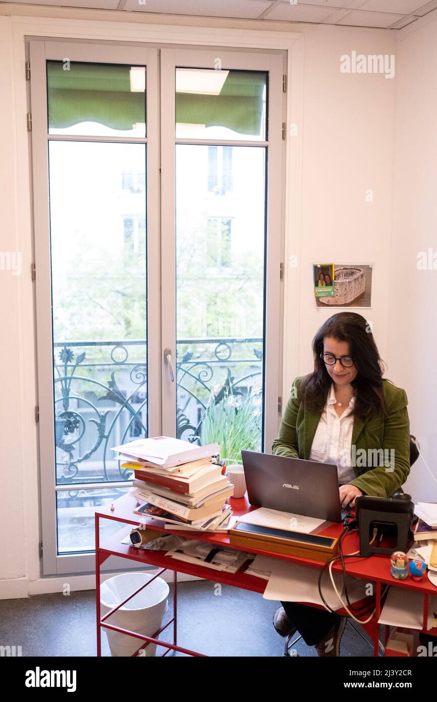 Portrait de Cecile Duflot, directrice de l'ONG OXFAM France, ancienne ministre et candidate à l'élection présidentielle du parti Europe Ecologie les Verts. Paris, France. Banque D'Images