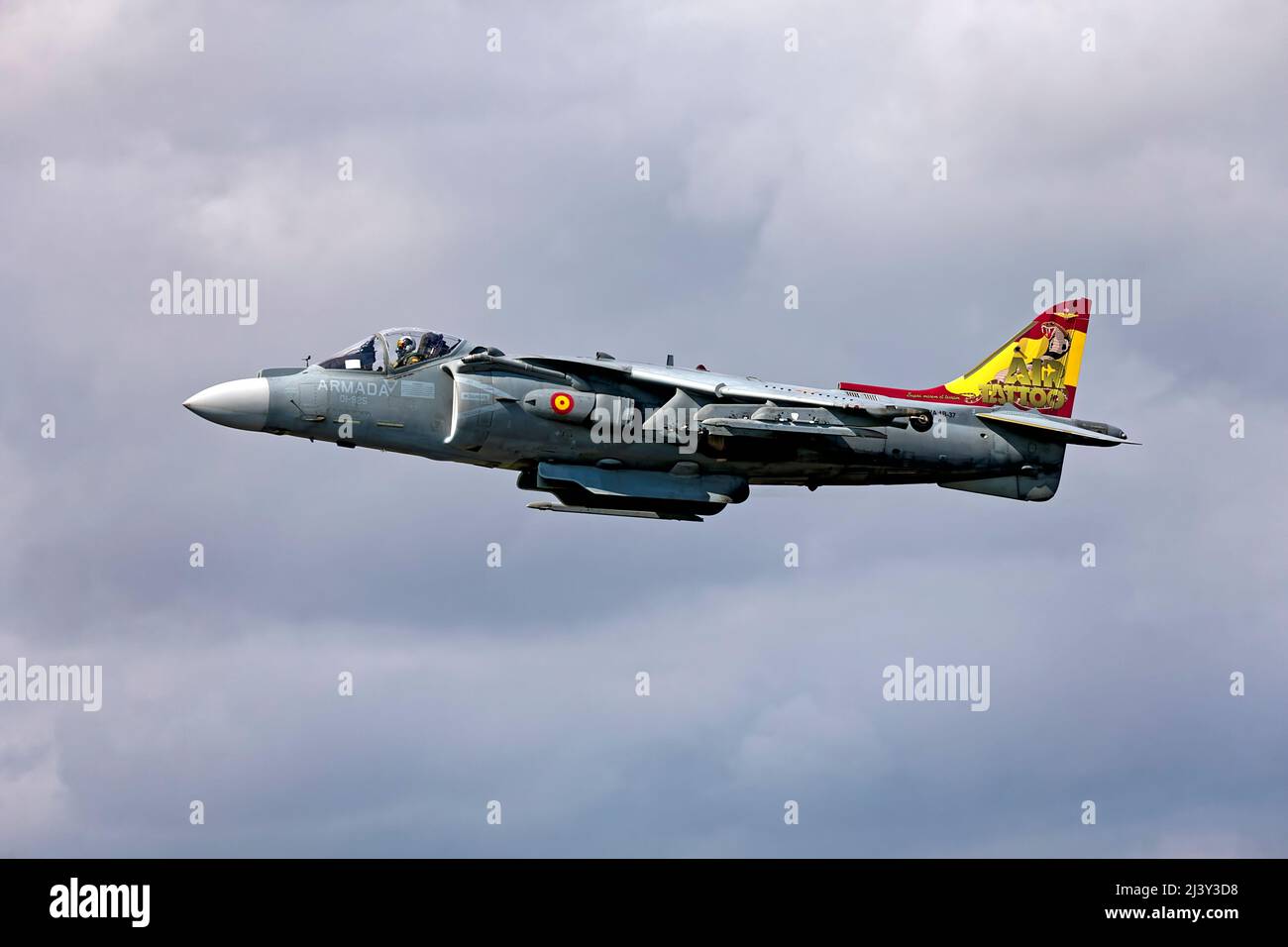 RAF Fairford, Gloucestershire, Royaume-Uni - McDonnell Douglas EAV-8B Harrier II plus, Escuadrilla 009, Marine espagnole, basée à la base navale de Rota à Cadix Banque D'Images