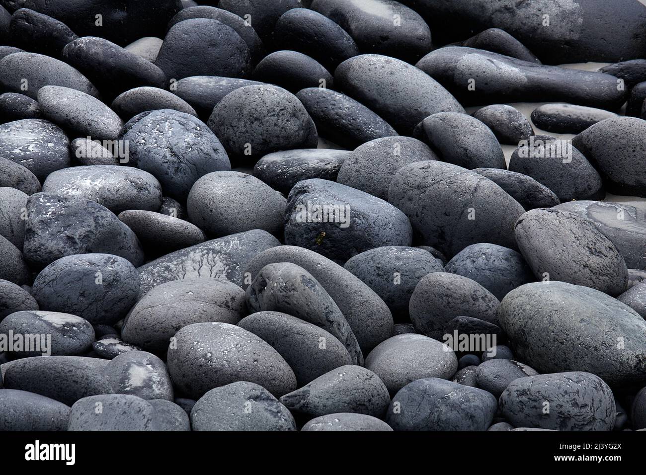 Stones on second Beach, St clair, Dunedin, South Island, Nouvelle-Zélande Banque D'Images