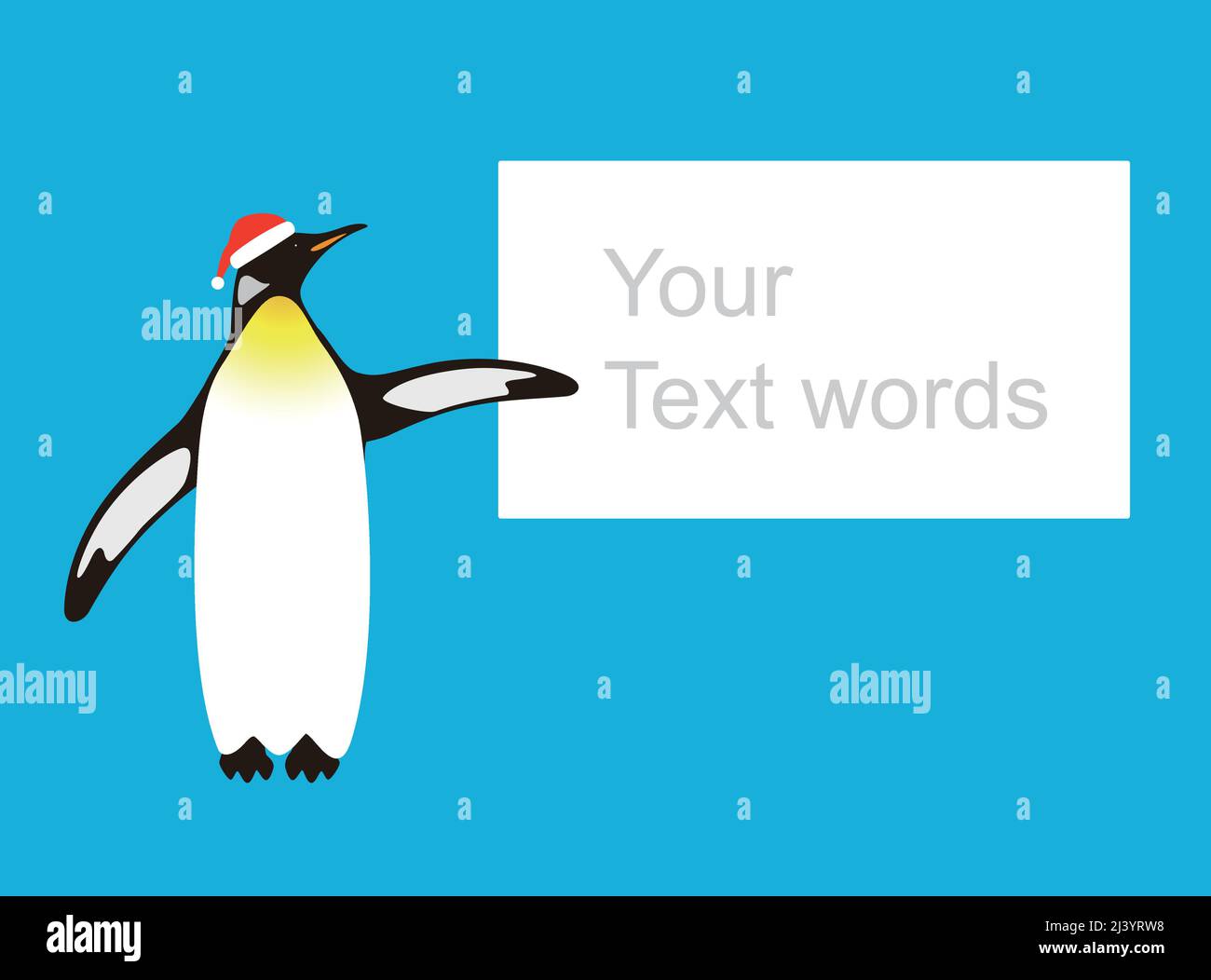Pingouin portant le chapeau de Noël, pointant vers le tableau noir, vecteur Illustration de Vecteur