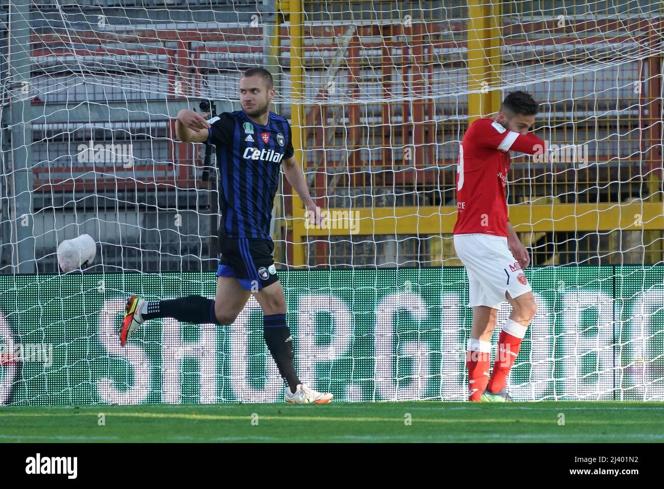 Pérouse, Italie. 10th Avr, 2022. Puscas george (n.31 pisa Sporting club) exultation 0-1 pendant AC Pérouse vs AC Pisa, football italien Serie B match à Pérouse, Italie, avril 10 2022 crédit: Independent photo Agency/Alay Live News Banque D'Images