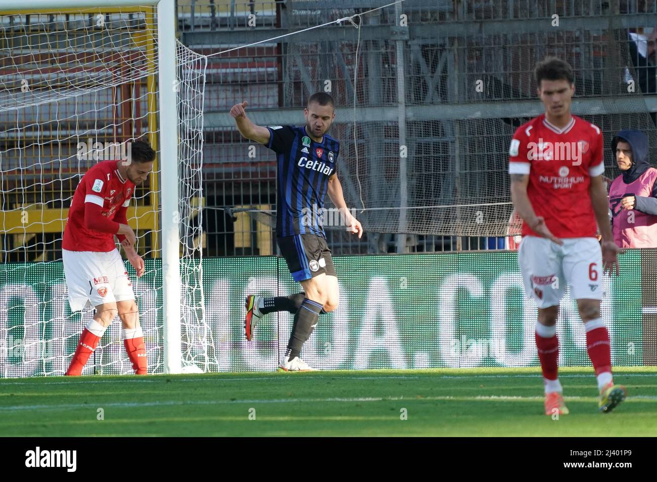 Pérouse, Italie. 10th Avr, 2022. Puscas george (n.31 pisa Sporting club) exultation 0-1 pendant AC Pérouse vs AC Pisa, football italien Serie B match à Pérouse, Italie, avril 10 2022 crédit: Independent photo Agency/Alay Live News Banque D'Images