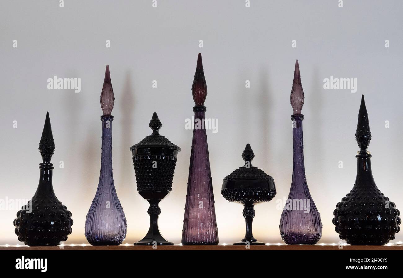 Silhouette de bouteille en verre Genie Banque D'Images