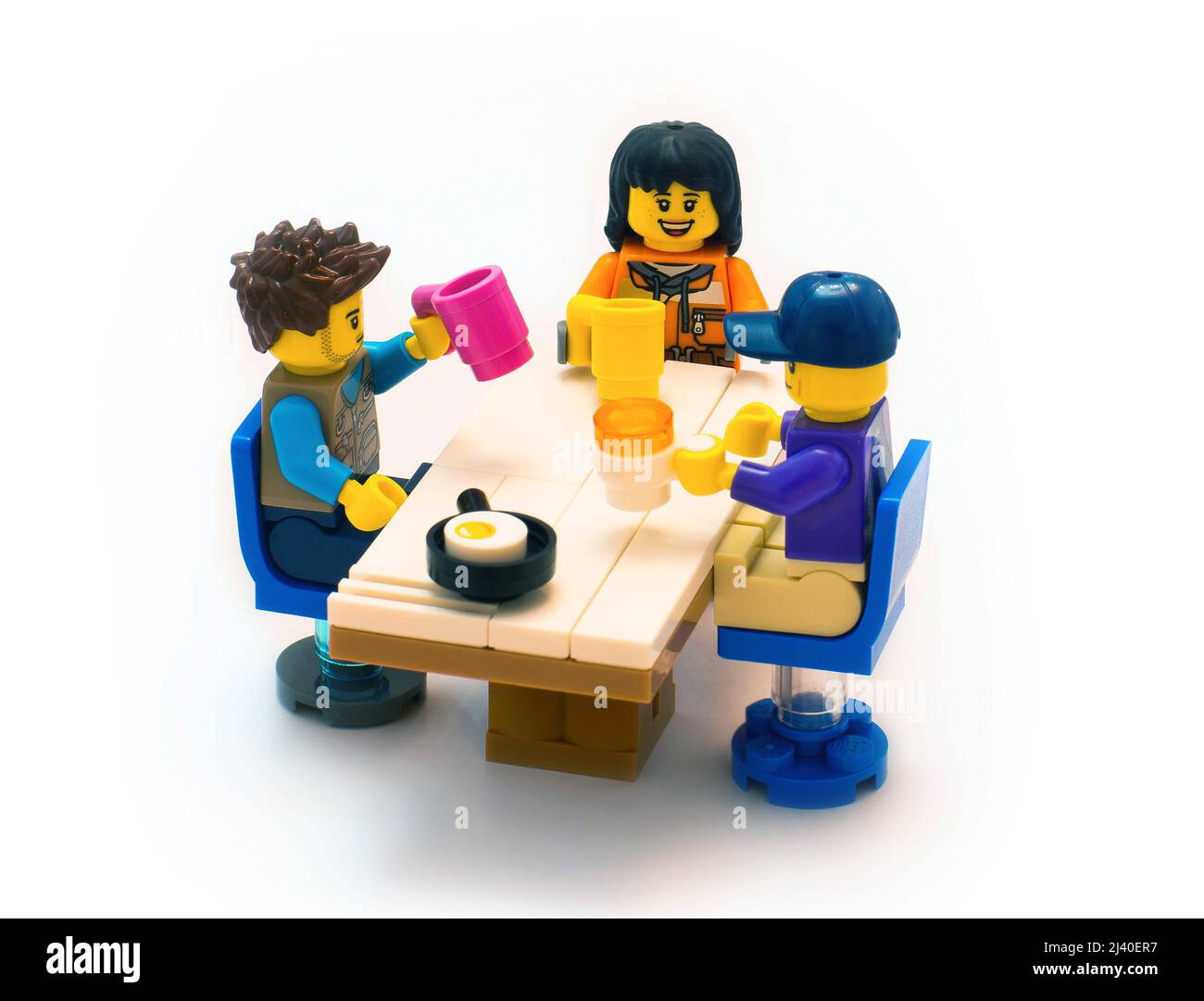 2021: LEGO constructeur personnages, au pub Banque D'Images