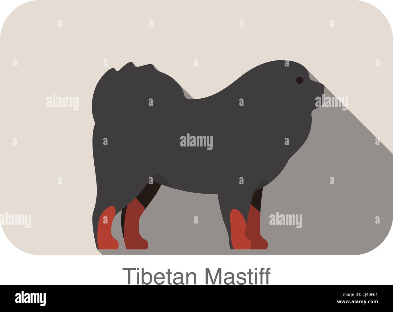 Race de chien de Mastiff tibétain télévision icône concevoir, vector illustration Illustration de Vecteur