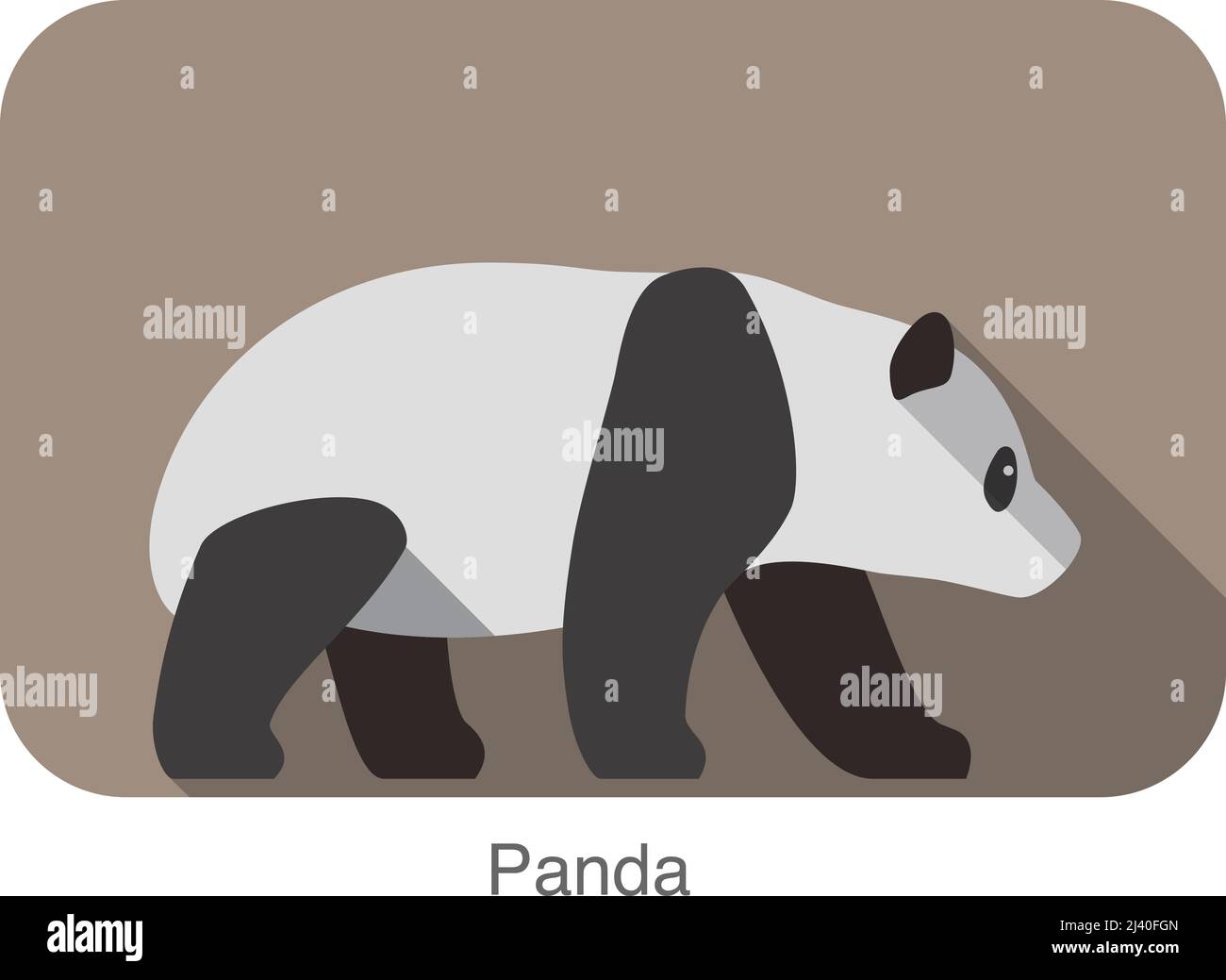 Panda marcher côté plat icône 3D design, illustration vectorielle Illustration de Vecteur