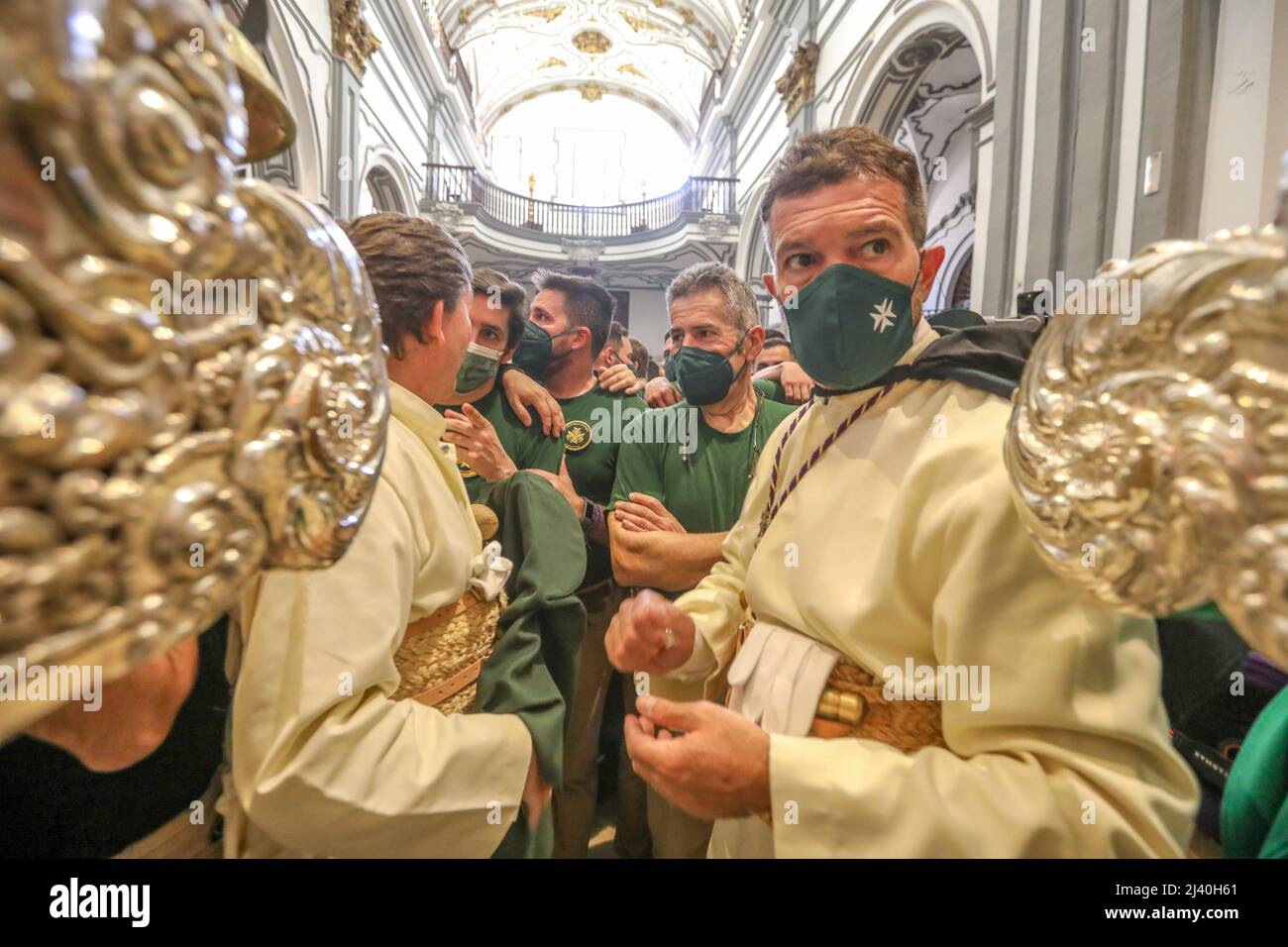 10 avril 2022 (Malaga) l'acteur Antonio Banderas est revenu ce dimanche des palmes à sa ville natale de Malaga pour participer à nouveau au défilé parlementaire des Royal Fused Brothercapuches à côté du trône de Marie la plupart sainte des larmes et des faveurs, dont il est maître d'hôtel. Credit: CORMON PRESSE/Alamy Live News Banque D'Images