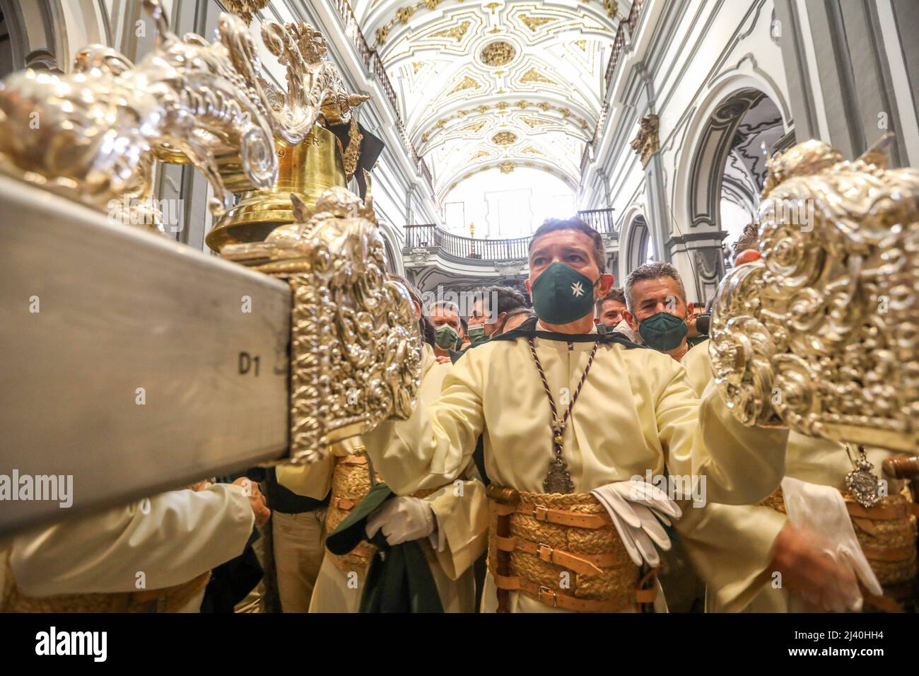 10 avril 2022 (Malaga) l'acteur Antonio Banderas est revenu ce dimanche des palmes à sa ville natale de Malaga pour participer à nouveau au défilé parlementaire des Royal Fused Brothercapuches à côté du trône de Marie la plupart sainte des larmes et des faveurs, dont il est maître d'hôtel. Credit: CORMON PRESSE/Alamy Live News Banque D'Images