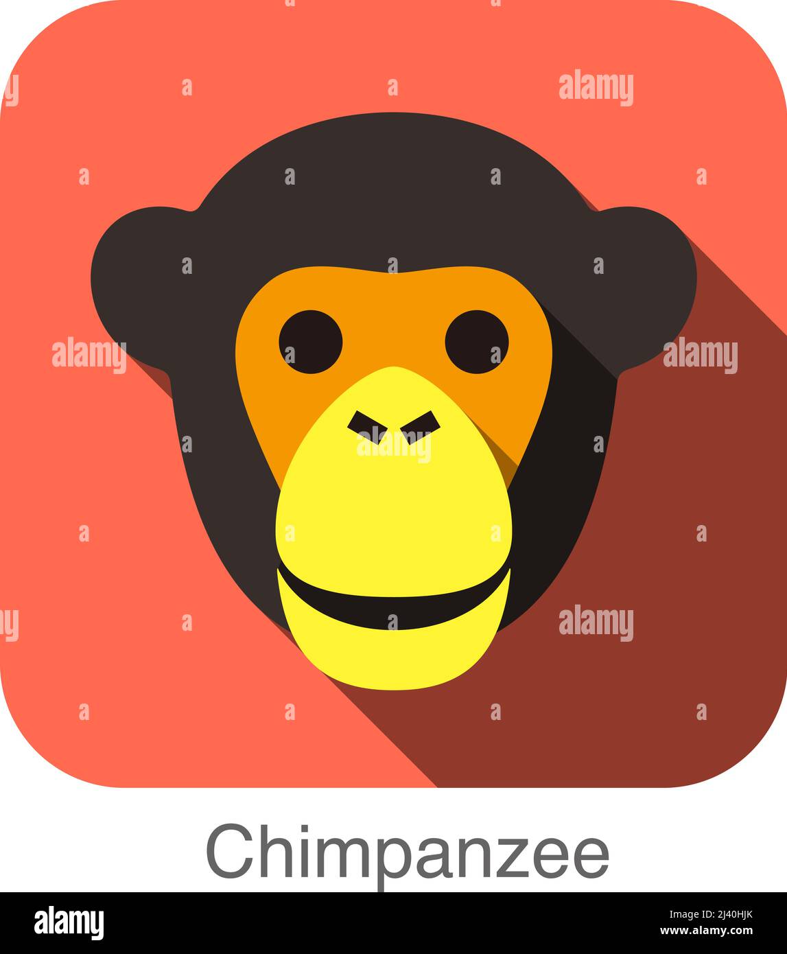 Icône Gorilla face plate Illustration de Vecteur