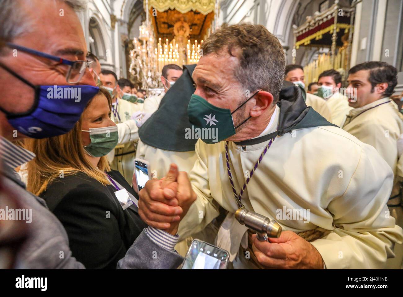 10 avril 2022 (Malaga) l'acteur Antonio Banderas est revenu ce dimanche des palmes à sa ville natale de Malaga pour participer à nouveau au défilé parlementaire des Royal Fused Brothercapuches à côté du trône de Marie la plupart sainte des larmes et des faveurs, dont il est maître d'hôtel. Credit: CORMON PRESSE/Alamy Live News Banque D'Images