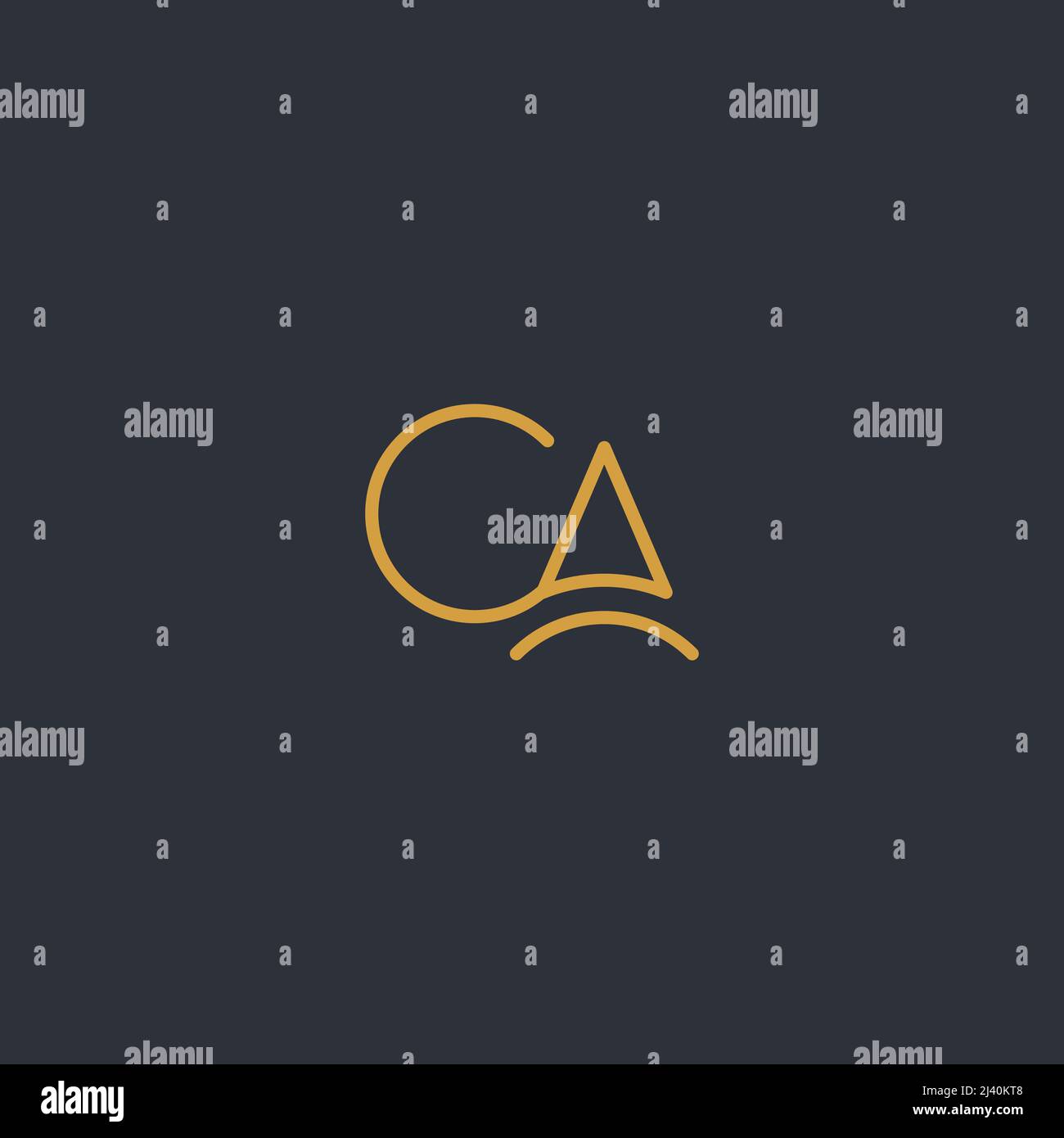 Lettre initiale de l'alphabet icône logo CA Illustration de Vecteur