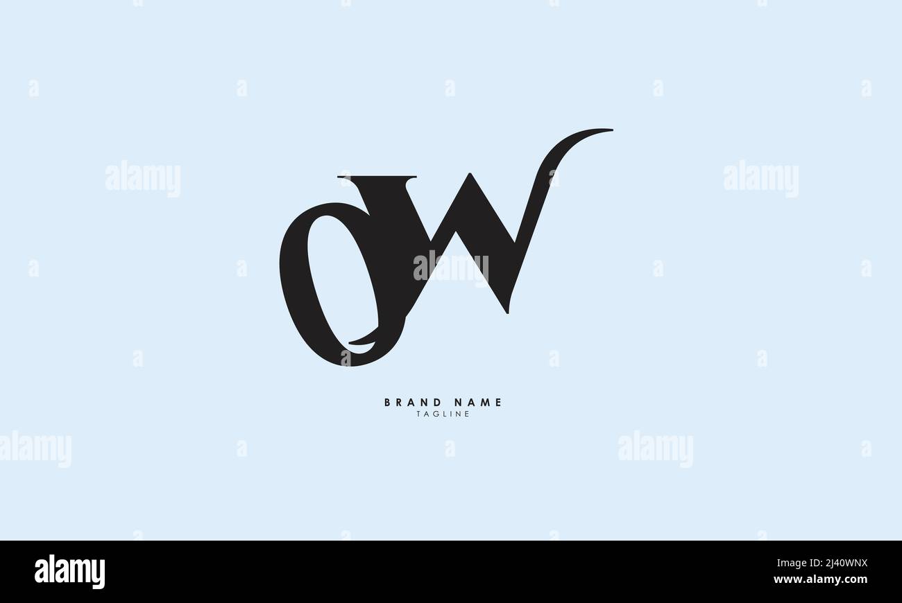 Lettres de l'alphabet initiales Monogram logo OW, WO, W et O. Illustration de Vecteur