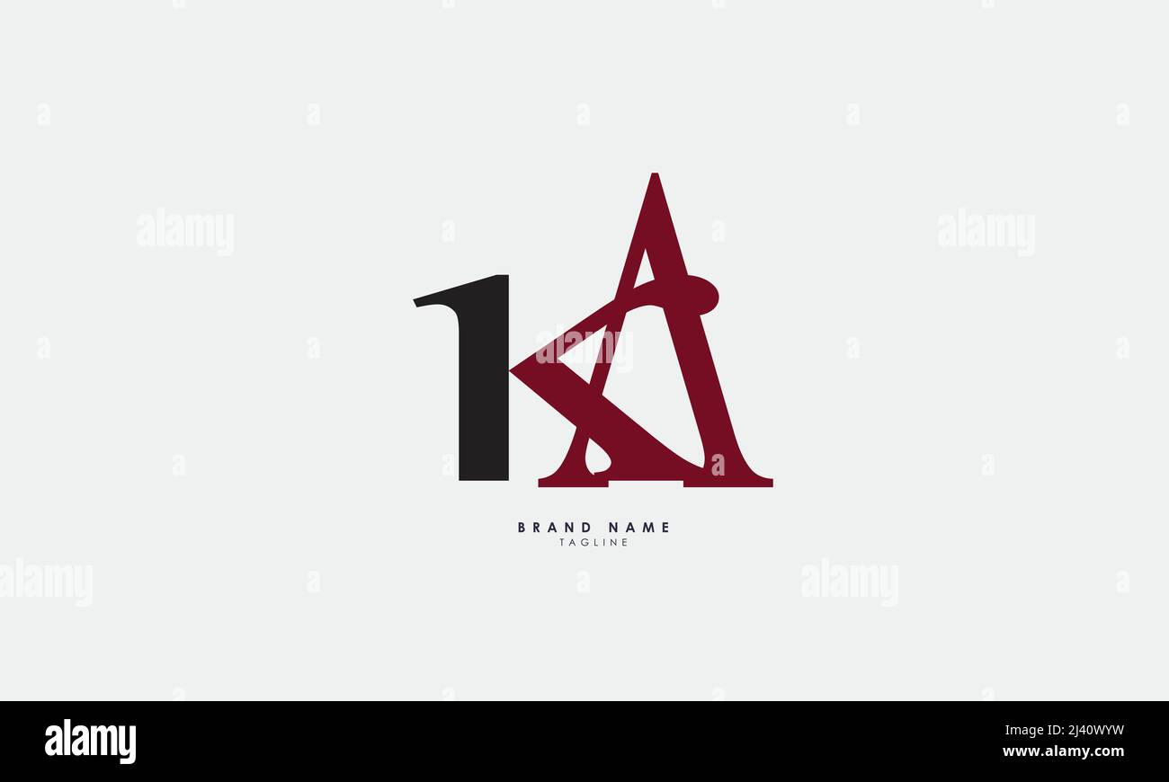 Lettres de l'alphabet initiales Monogram logo AK, KA, A et K Illustration de Vecteur
