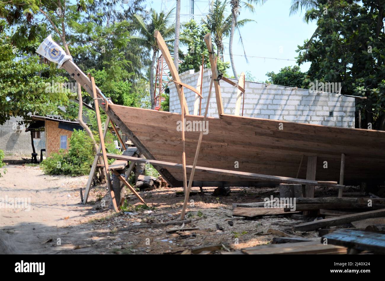 Chantier de construction de bateaux en bois Banque D'Images