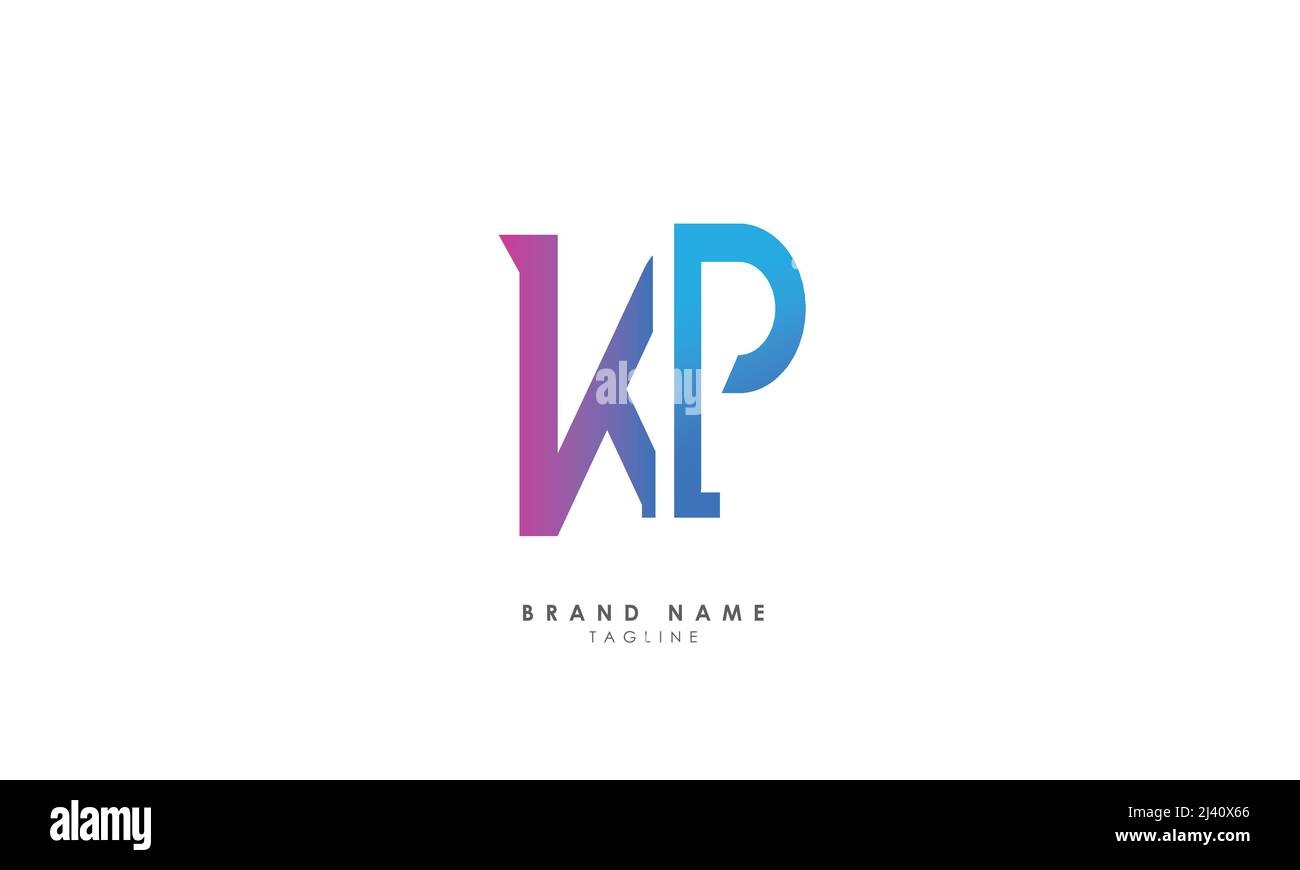 Lettres de l'alphabet initiales Monogram logo KP, PK, K et P Illustration de Vecteur