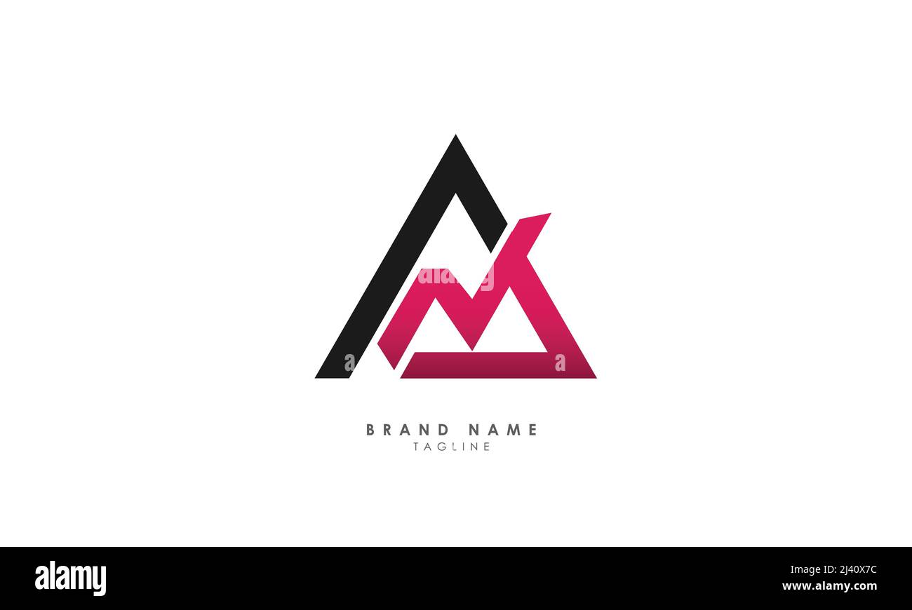 Lettres de l'alphabet initiales Monogram logo AM, ma, A et M. Illustration de Vecteur