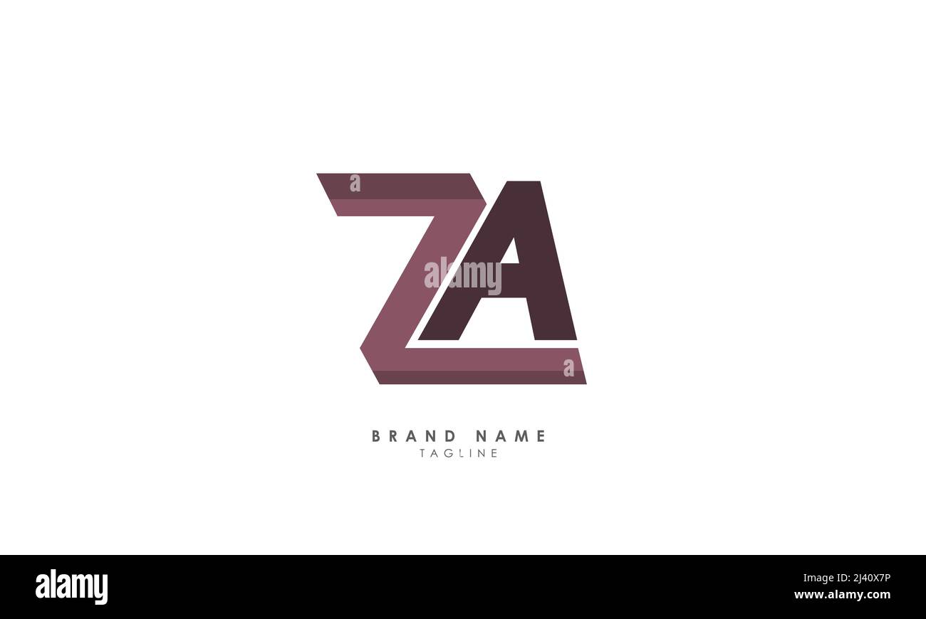 Lettres de l'alphabet initiales Monogram logo AZ, ZA, A et Z. Illustration de Vecteur