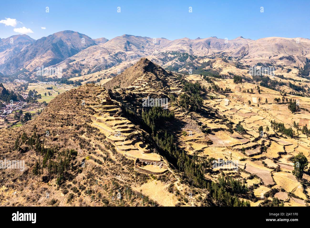 Machu Pitumarca, une ancienne ville incas dans la région de Cusco au Pérou Banque D'Images