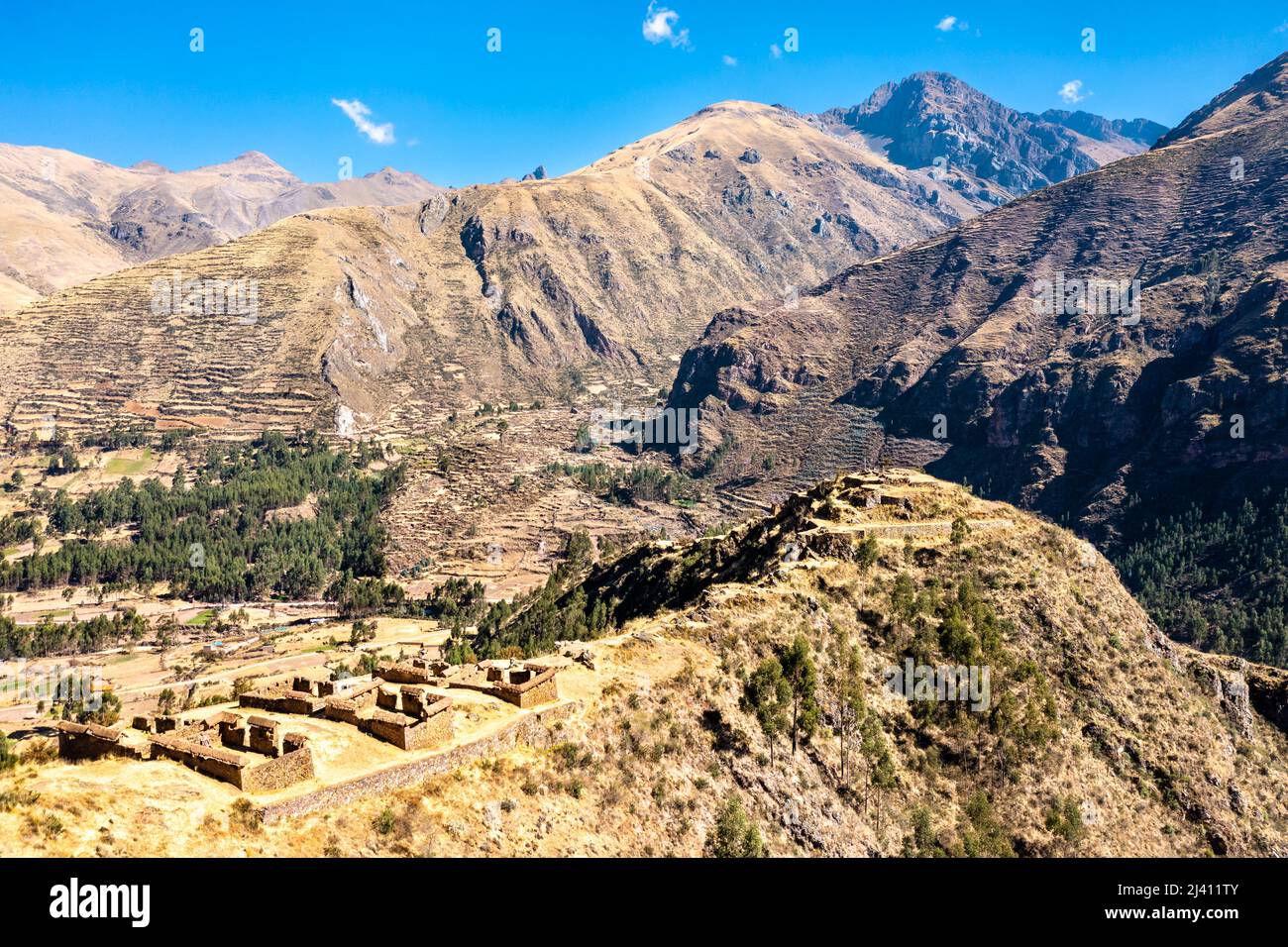 Machu Pitumarca, une ancienne ville incas dans la région de Cusco au Pérou Banque D'Images