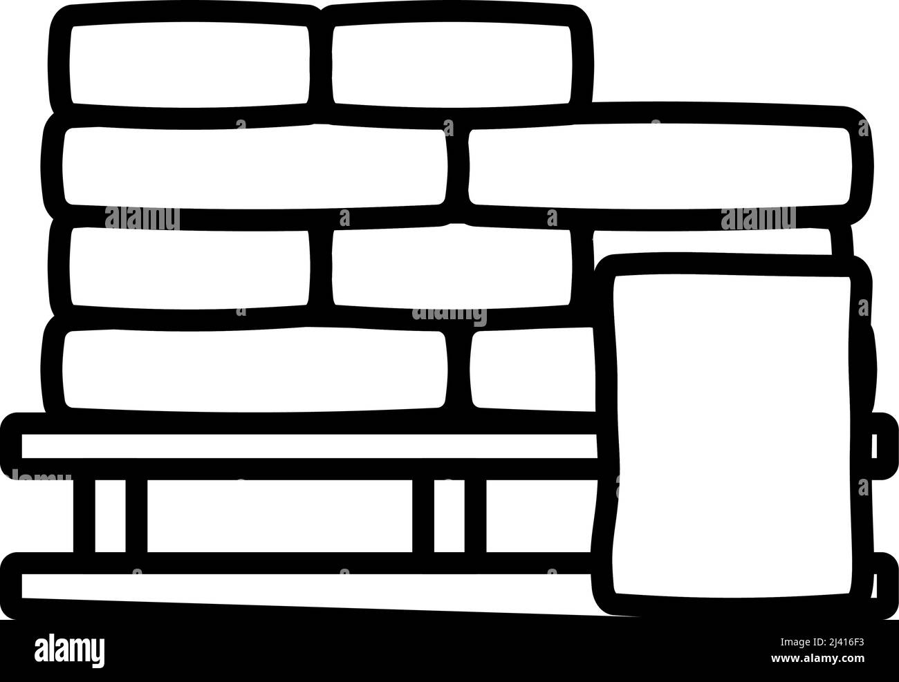 Palette avec icône sacs en plâtre. Contour en gras avec largeur de contour modifiable. Illustration vectorielle. Illustration de Vecteur