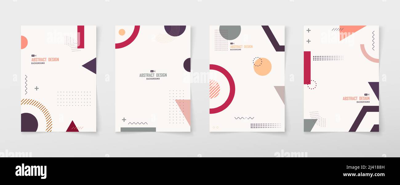 Résumé jeu de maquettes de conception de modèle géométrique minimal. Style décoratif pour un arrière-plan de conception. Vecteur d'illustration Illustration de Vecteur