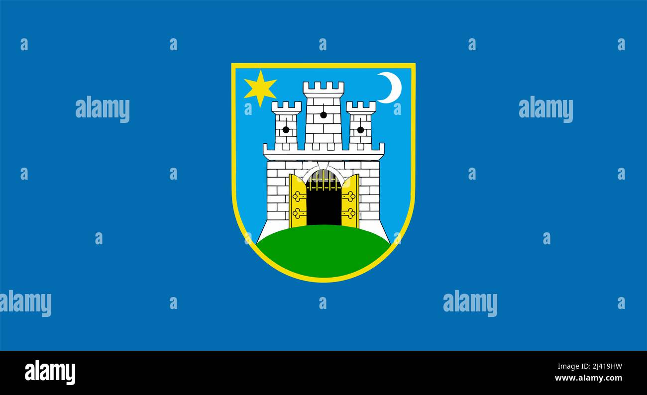 drapeau de la ville de zagreb Banque D'Images