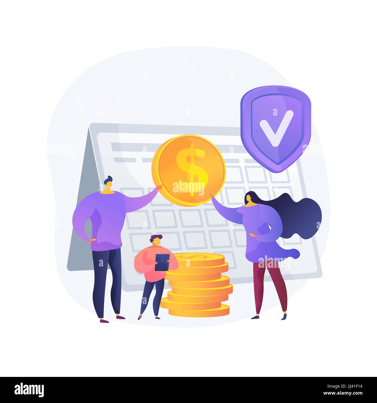 Illustration du vecteur de concept abstrait de l'allocation parentale. Congé parental, domicile avec enfant, recherche de travail, paiement de la mère, capital de maternité, célibataire Illustration de Vecteur