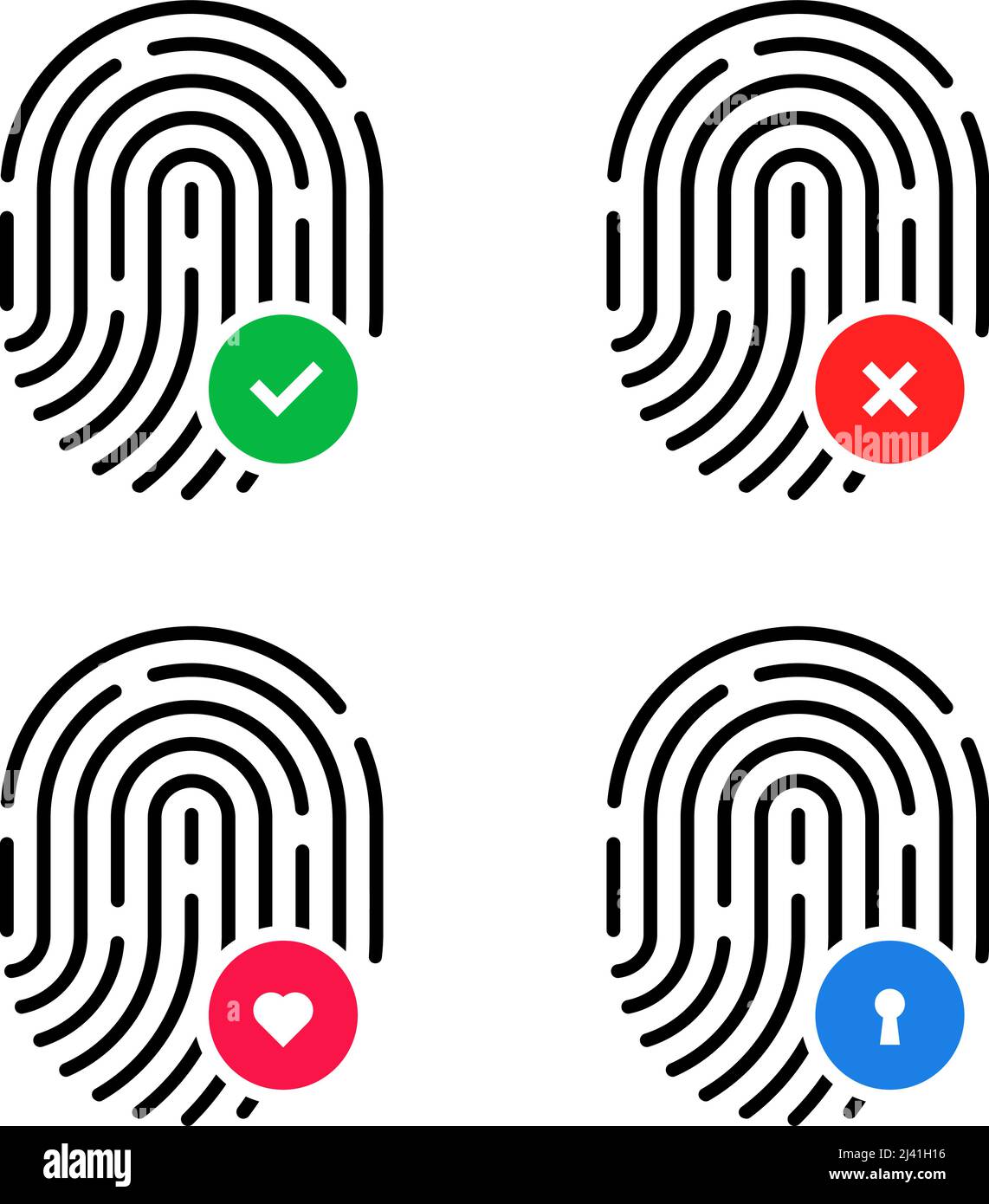 ensemble d'icônes d'empreintes digitales pour l'id tactile Illustration de Vecteur