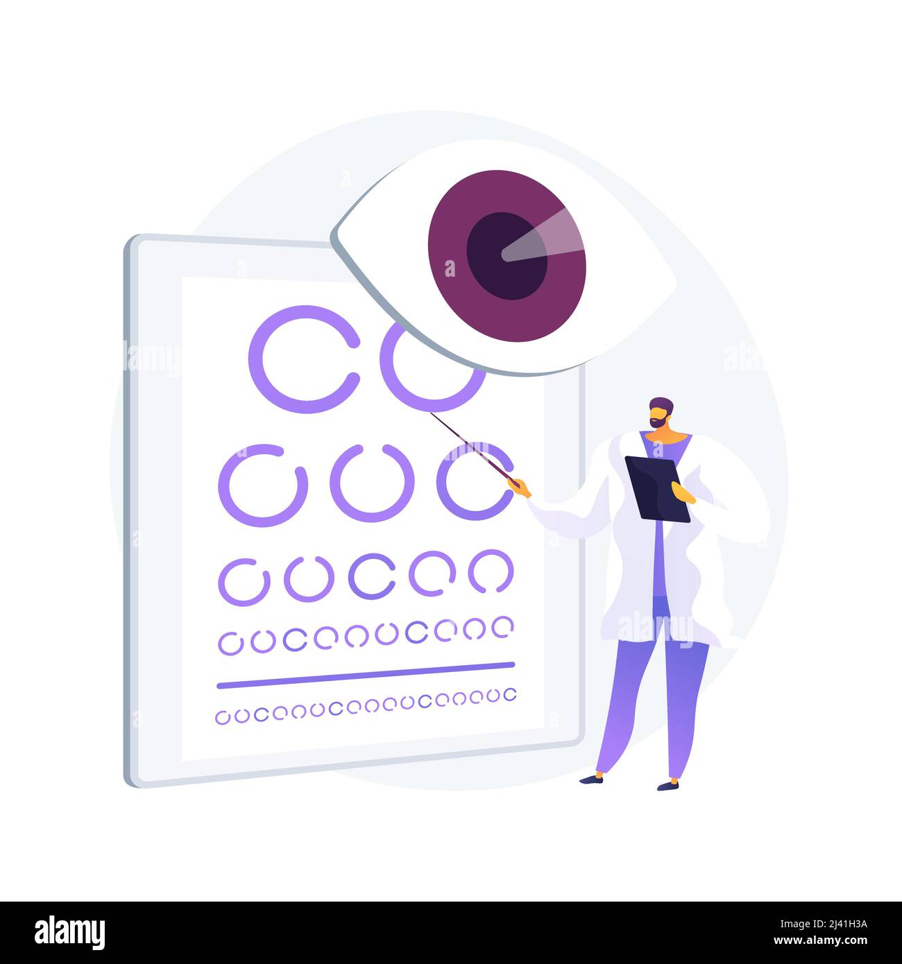 Illustration du vecteur de concept abstrait du tramage de vision. Service de test de vision, prescription de lunettes, diagnostic de troubles oculaires, test d'acuité, voiture primaire Illustration de Vecteur