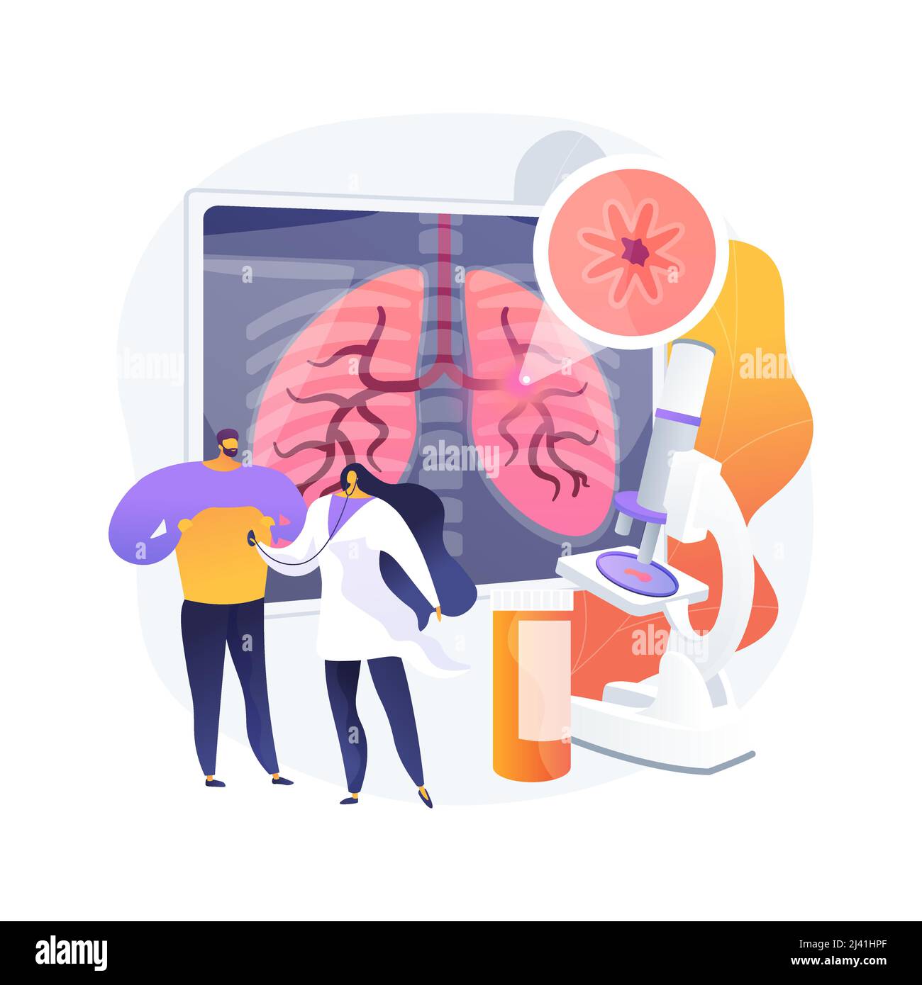 Illustration abstraite du vecteur de concept de la maladie pulmonaire obstructive chronique. Maladie pulmonaire obstructive, bronchite chronique, emphysème, traitement de la MPOC Illustration de Vecteur