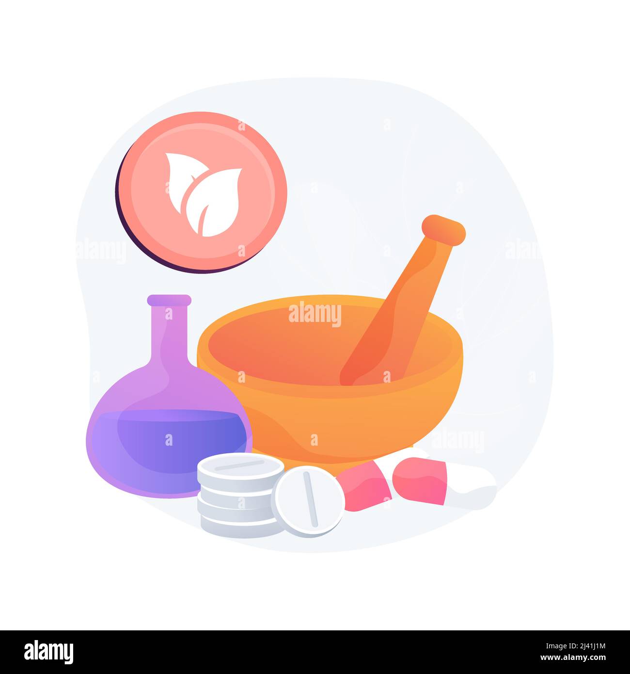 Illustration du vecteur de concept abstrait de l'homéopathie. Médecine homéopathique, traitement alternatif, approche holistique, méthode de l'homéopathie, médicament naturel, natu Illustration de Vecteur