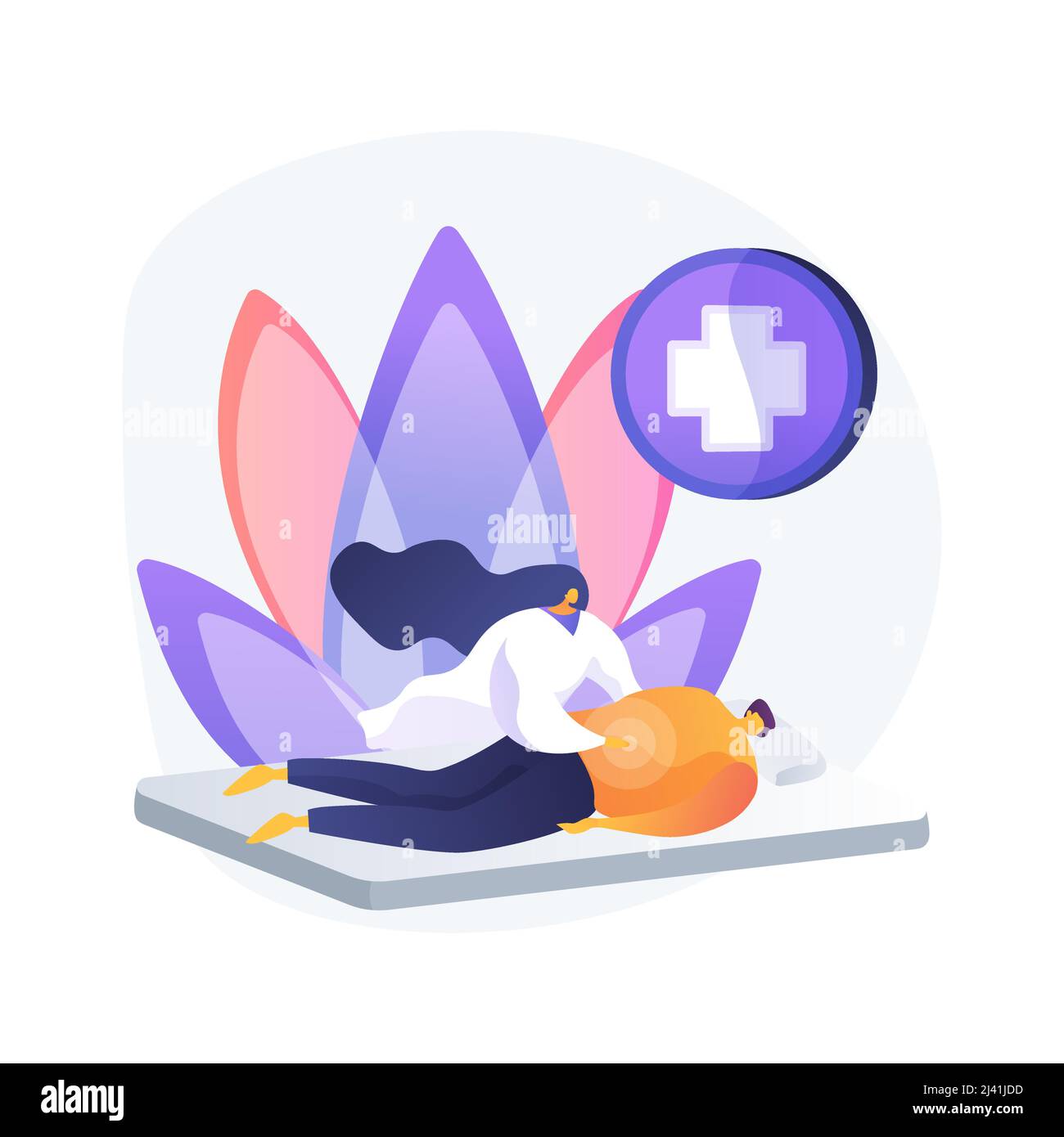 Illustration vectorielle abstraite de concept de massothérapie professionnelle. Thérapie sportive professionnelle, massage de blessure, services de bien-être, spa relaxa Illustration de Vecteur