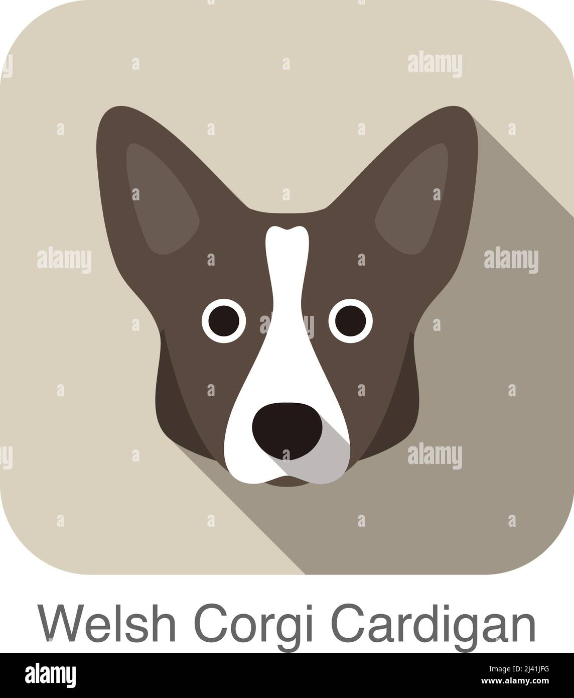 Welsh Corgi Cardigan, caractère de chien race de chien series Illustration de Vecteur