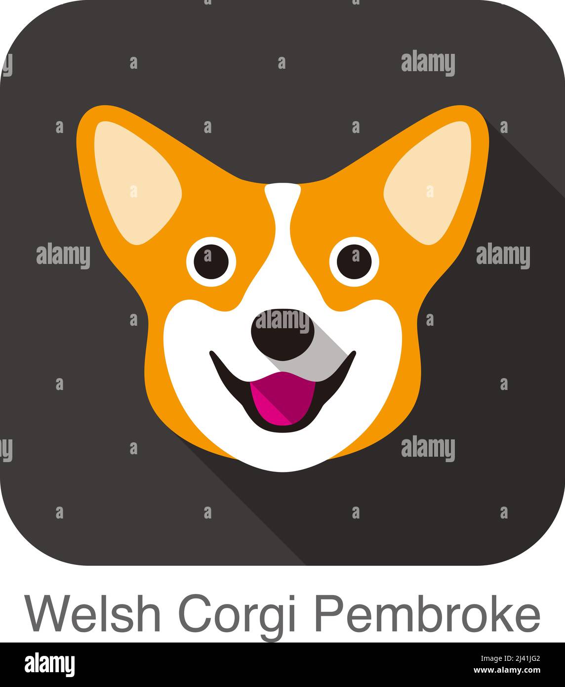 Welsh Corgi Cardigan dog face portrait télévision icône concevoir Illustration de Vecteur