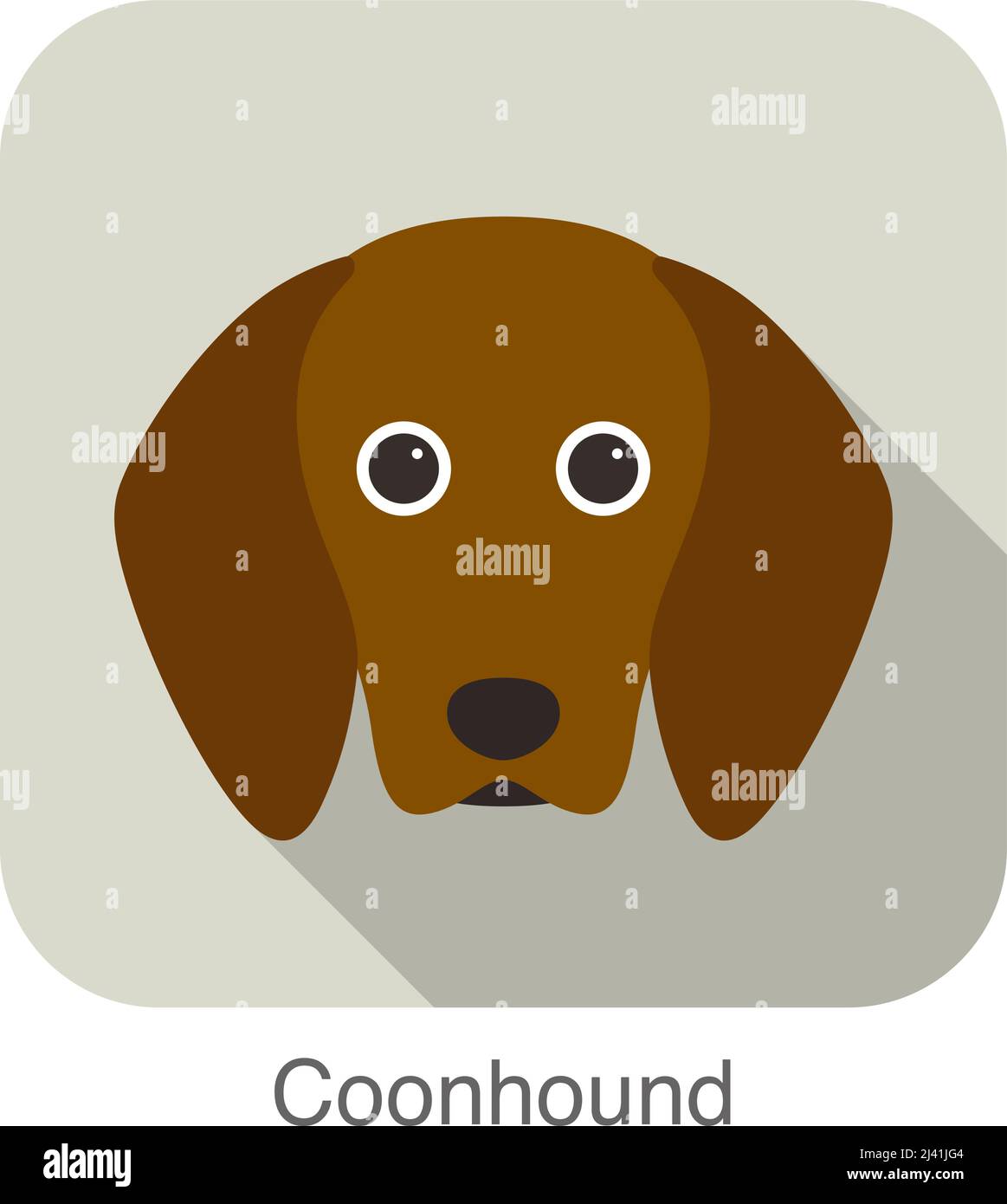 Coonhound caractère de chien, race de chien de la série d'images de dessin animé Illustration de Vecteur