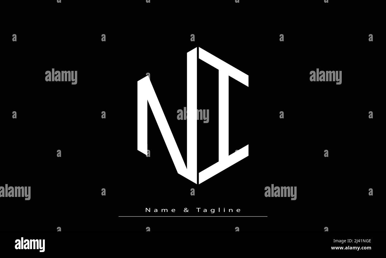 Lettres de l'alphabet initiales Monogram logo ni , IN Illustration de Vecteur
