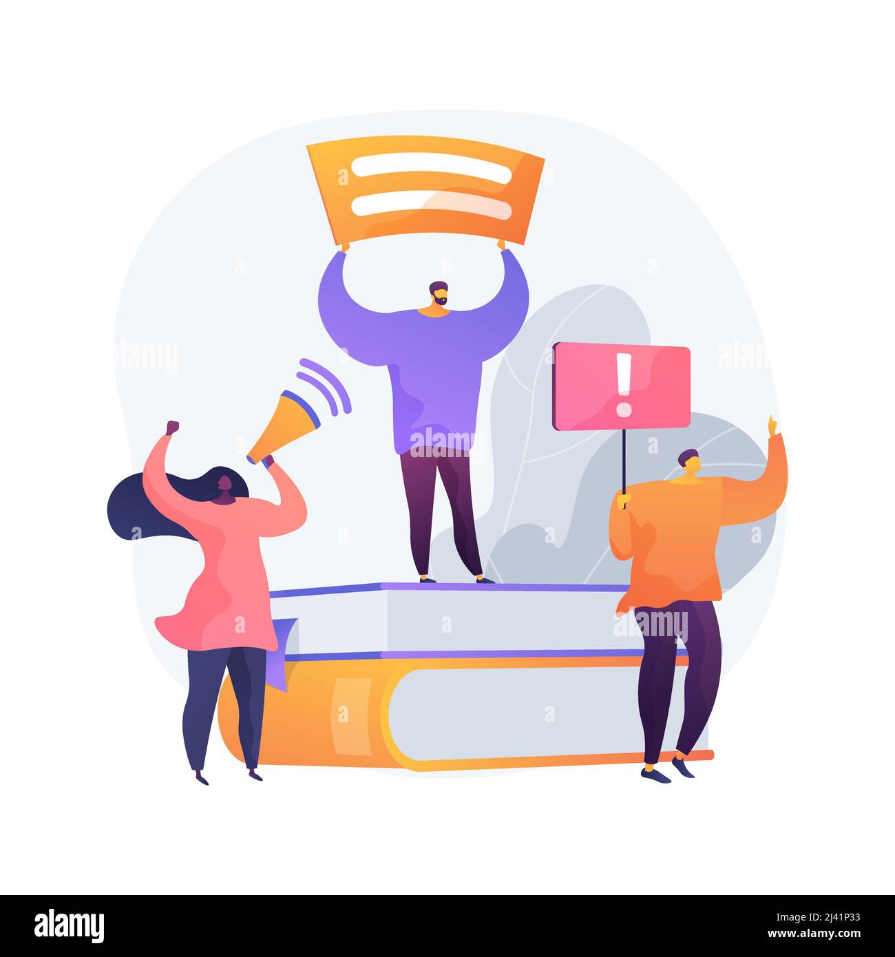 L'activisme étudiant abstrait concept illustration du vecteur. Activisme universitaire, changement politique et environnemental, mouvement économique et social, groupe étudiant Illustration de Vecteur