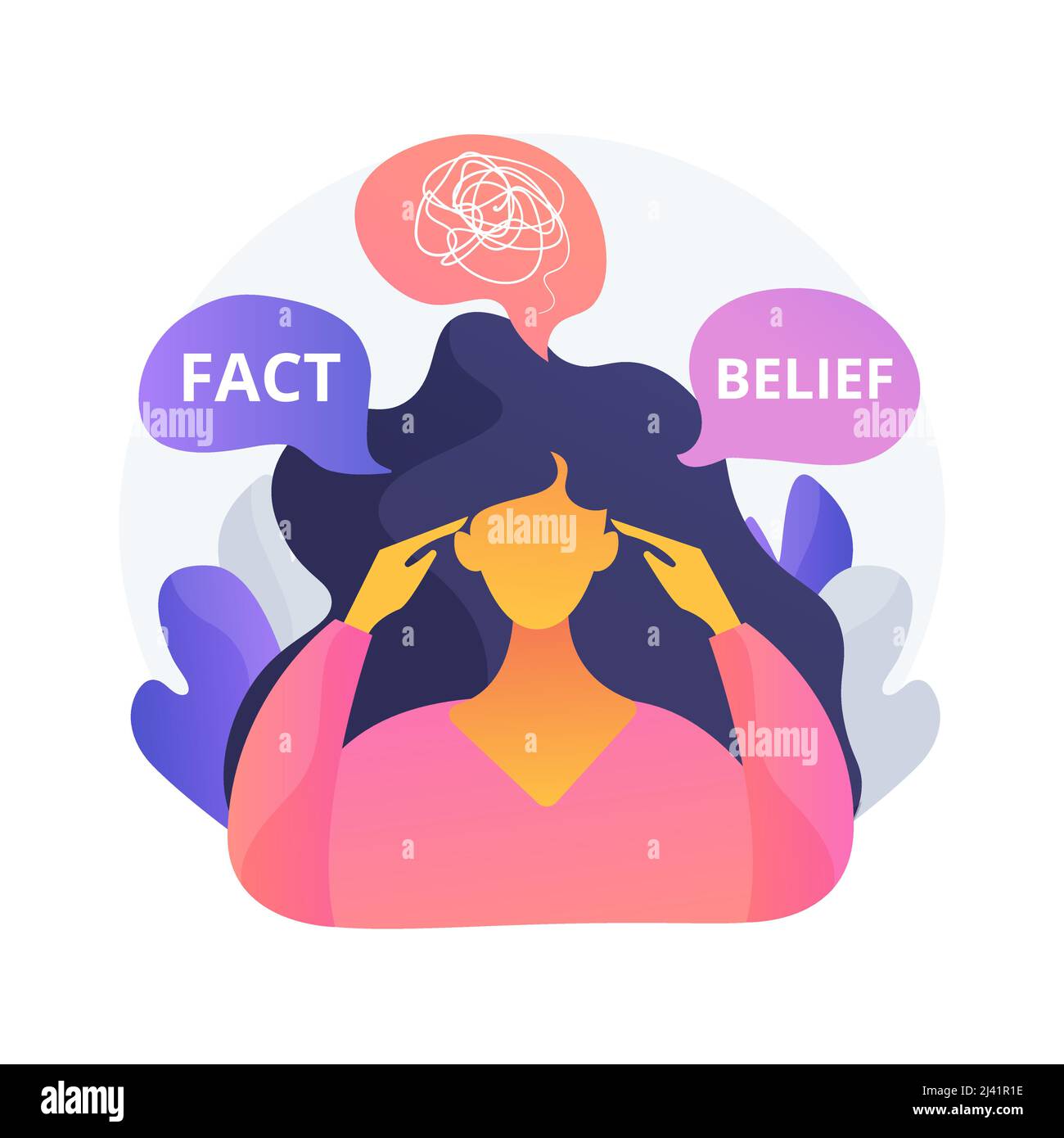 Illustration du vecteur de concept abstrait de dissonance cognitive. Malaise mental, conflit, absence, abus psychologique, état émotionnel, ma. de décision Illustration de Vecteur