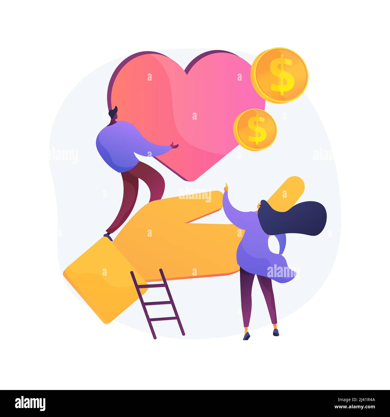 Illustration du vecteur de concept abstrait philanthropique. Initiative privée, générosité, fonds de dons, don monétaire, soutien financier, résoudre le problème public pro Illustration de Vecteur