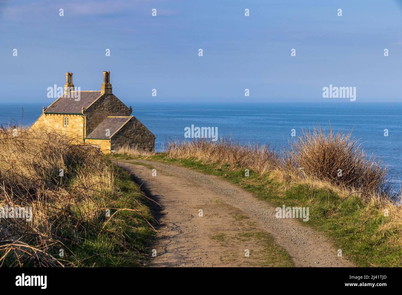 La maison de bain Howick sur le sentier de la côte de Northumberland, Angleterre Banque D'Images