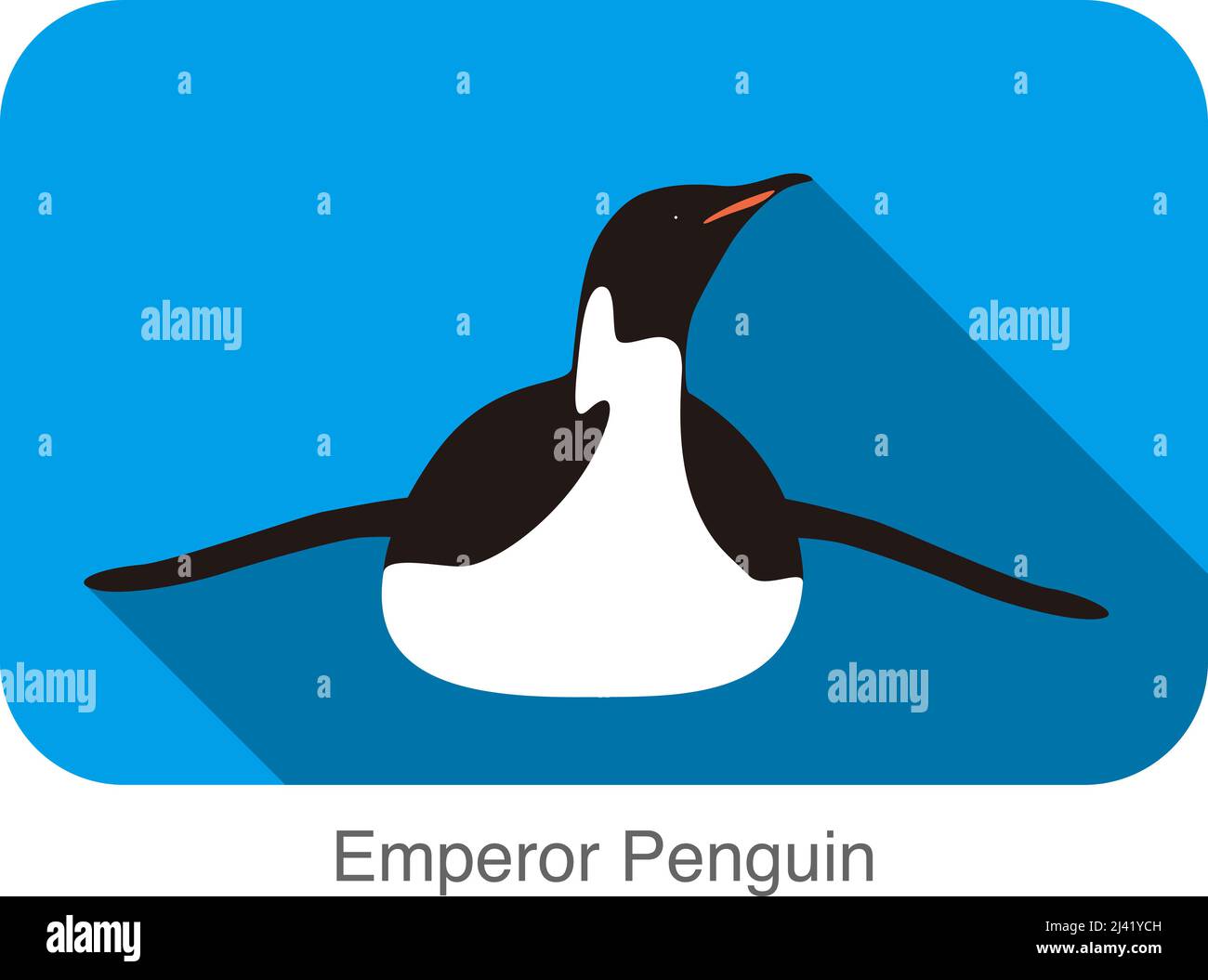 Emperor Penguin glissant sur le sol, série de graines de pingouin Illustration de Vecteur