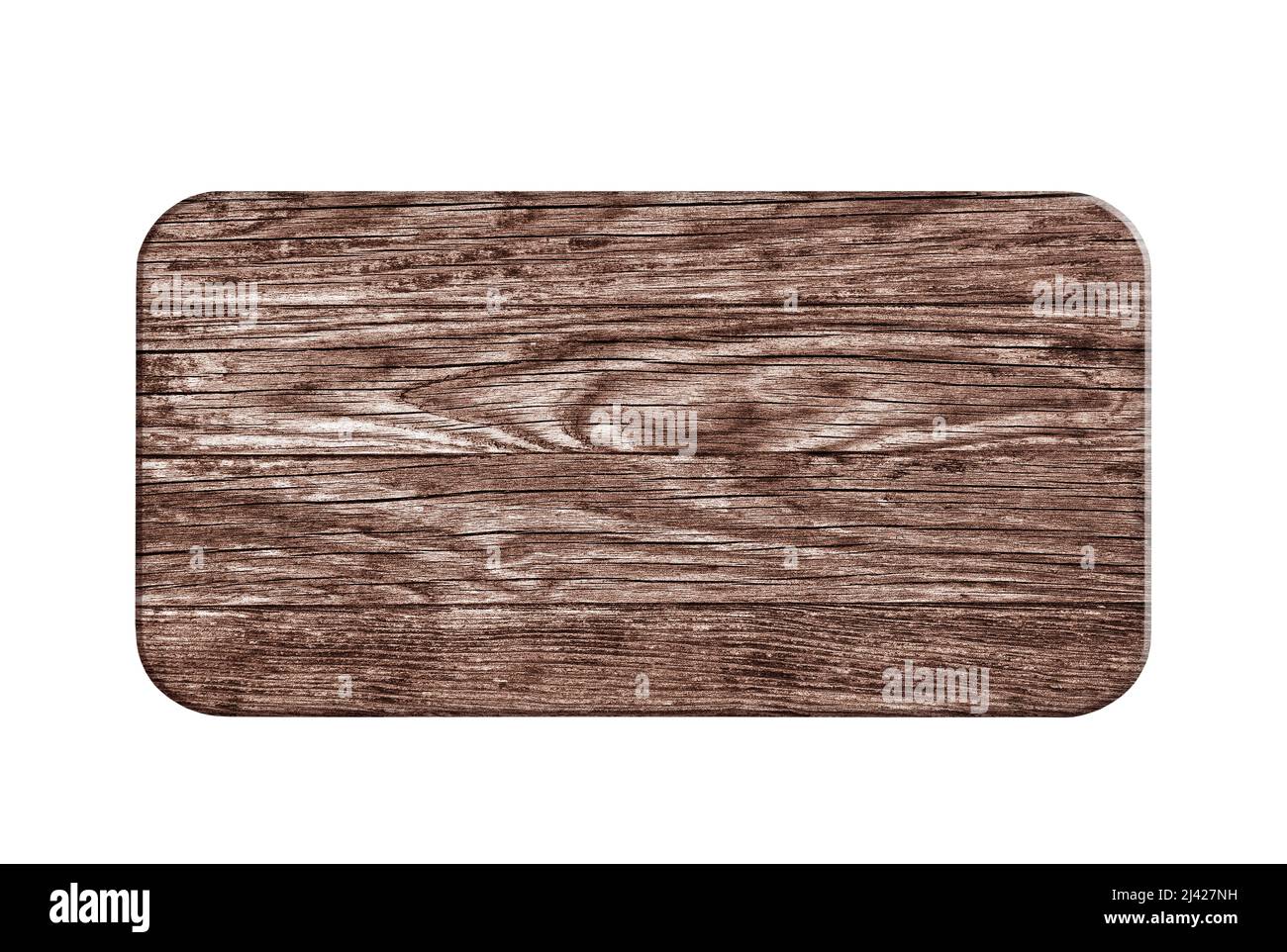 Plaque en bois isolée sur fond blanc avec passe-fil Banque D'Images