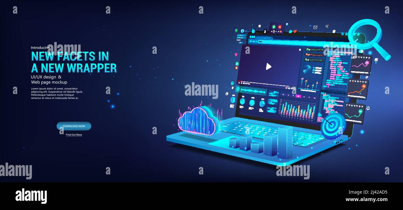 Développement et codage Web. Logiciel, interface utilisateur, UX, KIT, programmation et conception Illustration de Vecteur