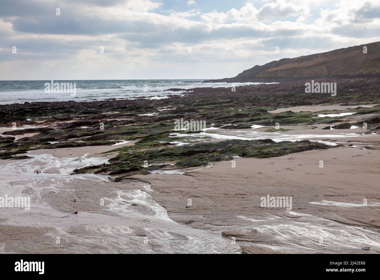 Belle plage de Towan près de Portscatho sur la péninsule de Roseland Cornwall Angleterre Royaume-Uni Banque D'Images