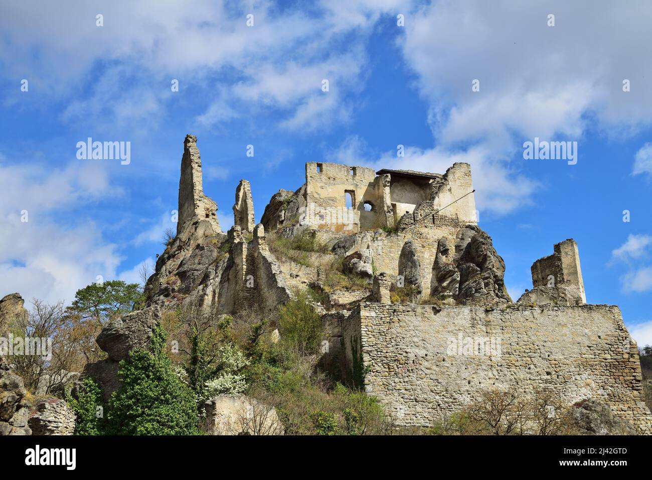 Château médiéval en ruines de Durnstein, Autriche Banque D'Images