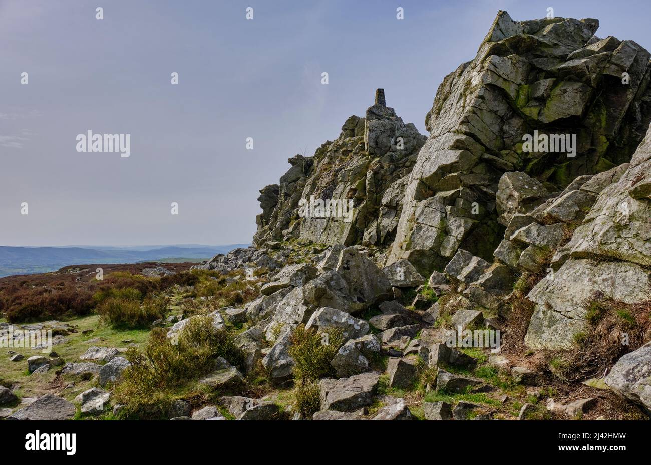 Manstone Rock, Stiperstones, Shropshire Banque D'Images