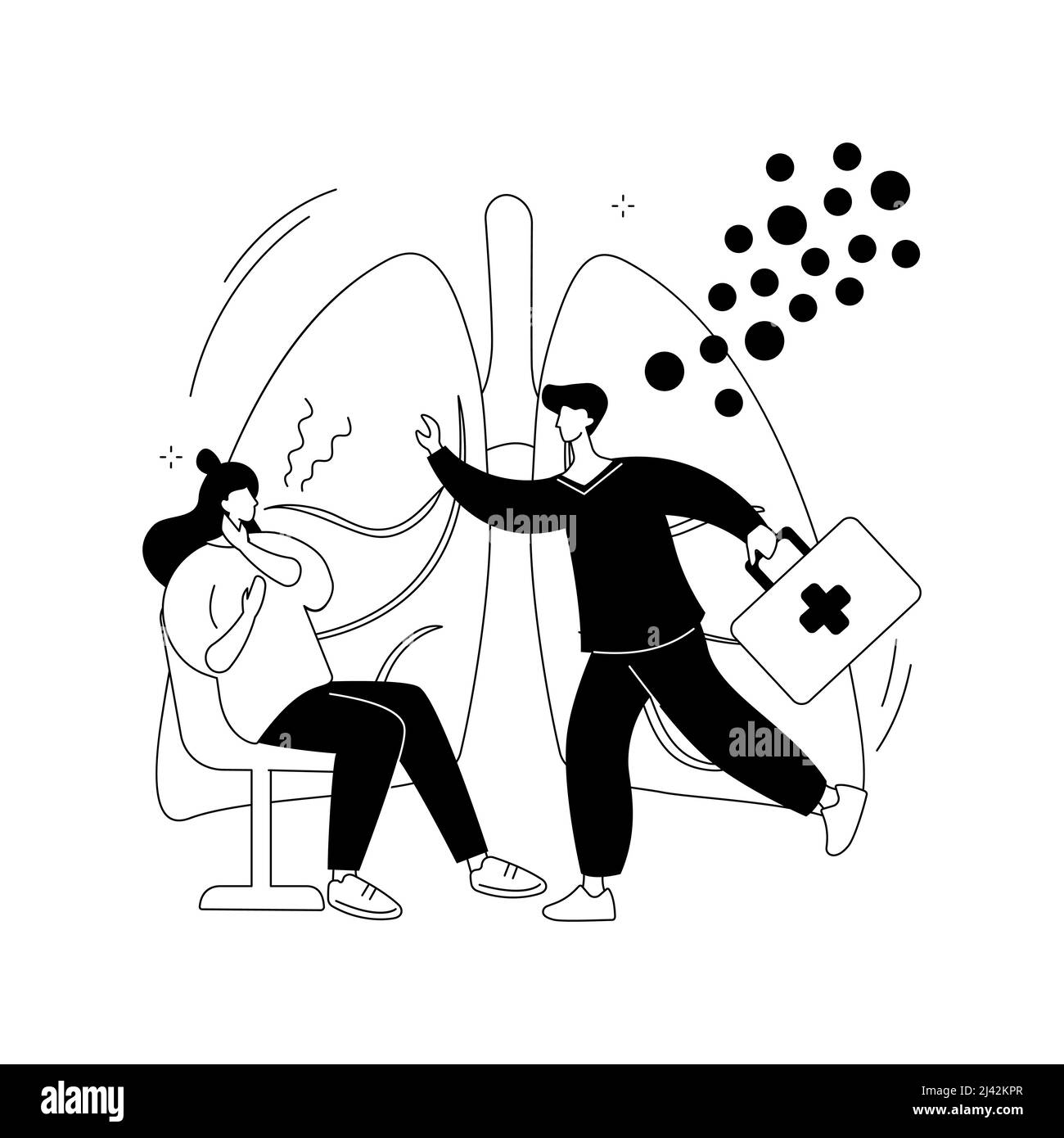 Illustration du vecteur de concept abstrait de l'anaphylaxie. Aide à la réaction allergique grave, traitement de choc anaphylactique, cas d'allergie d'urgence, hypersensibilité Illustration de Vecteur