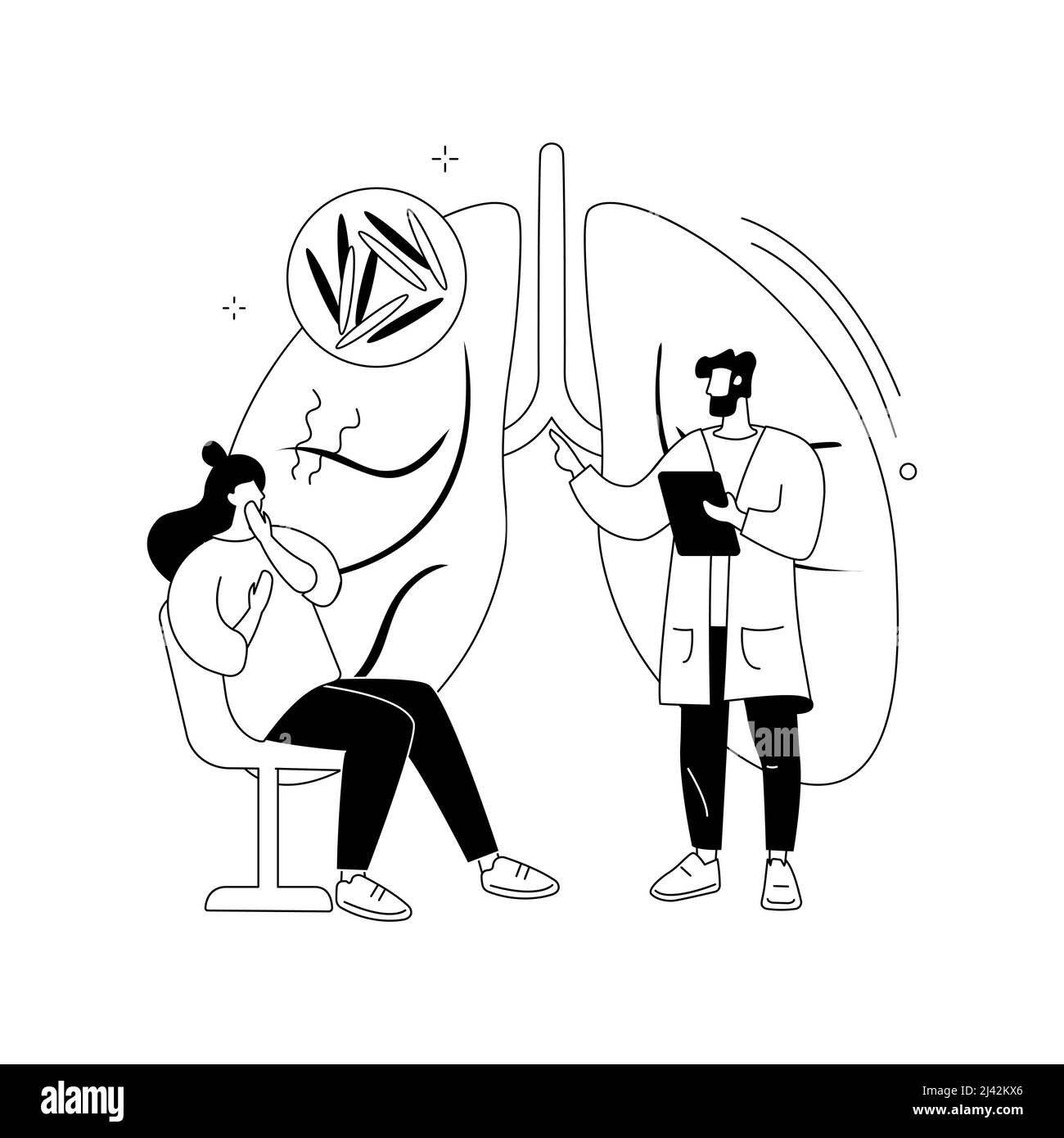 Illustration du vecteur du concept abstrait de la tuberculose. Journée mondiale de la tuberculose, infection à mycobacterium, diagnostic et traitement, maladies pulmonaires infectieuses Illustration de Vecteur